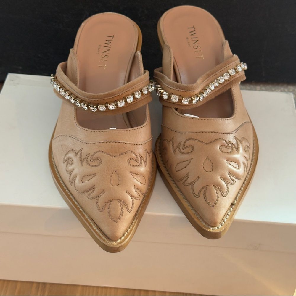✨ TWINSET Sabot Tan Mules – Size 7 ✨ - Picture 3 of 10